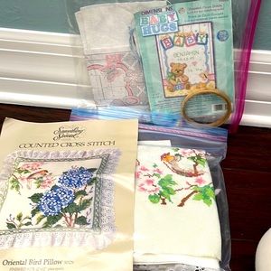 2 Counted Cross Stitch Pillow Kit